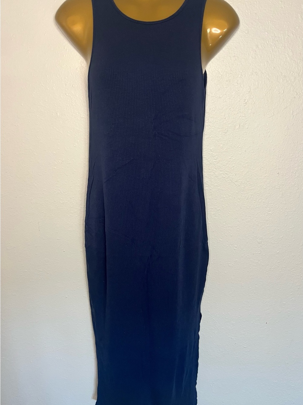 Classic Navy Ribbed Tank Dress - Women